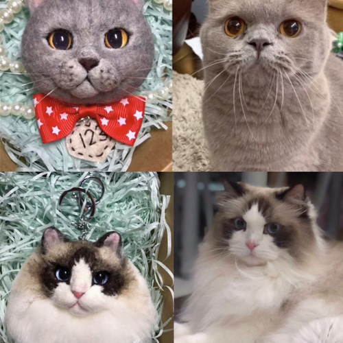 オーダーメイド】うちの子 犬猫リアルタッチ羊毛フェルトチャーム