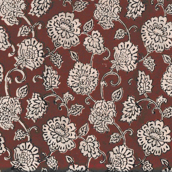 50cm単位　バグループリント　インド天然染めブロックプリント　木版更紗　BG010 1枚目の画像