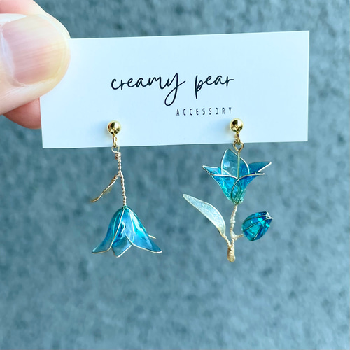 青く透き通る竜胆(りんどう) コバルトブルー 青 ディップアート