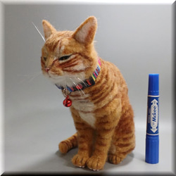 羊毛フェルト　猫　茶トラ猫さん　チャトラ　ねこ　ネコ　猫フィギュア 7枚目の画像