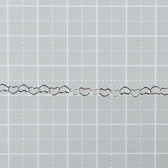 【シルバーフィルド】ハートチェーン　50cm　幅3. 5mm 素材　シルバー　ブレスレット　ネックレス 2枚目の画像