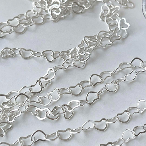 シルバーフィルド】ハートチェーン 50cm 幅3. 5mm 素材 シルバー