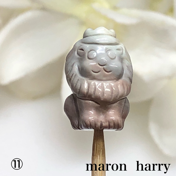 アラシャン瑪瑙・ライオン・天然石・貫通穴•*¨*•.¸¸♬ ブレスレット MARON HARRY 通販｜Creema(クリーマ)