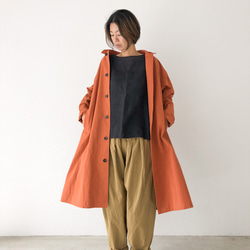限定1点！着物リメイク　うこん色水玉ストライプの銘仙からショールコート 限定1点！着物リメイク うこん色水玉ストライプの銘仙から