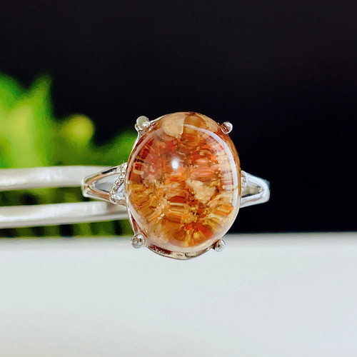 指輪 ガーデンクォーツ ブラジル産 約16.5mm silver925 シルバー