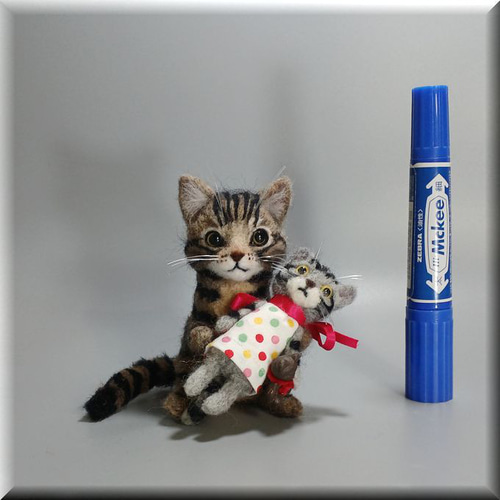 羊毛フェルト 猫 キジトラ猫ちゃん キジトラ ねこ ネコ 猫