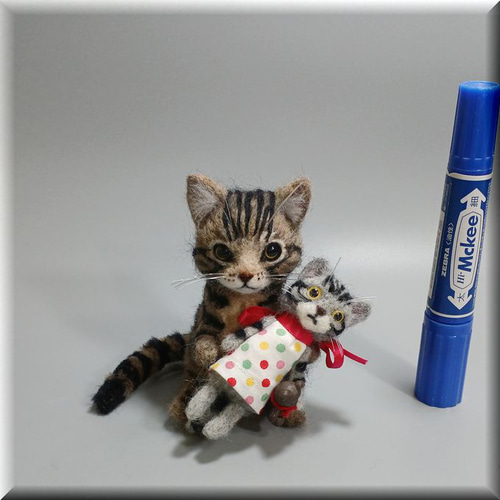 羊毛フェルト 猫 キジトラ猫ちゃん キジトラ ねこ ネコ 猫