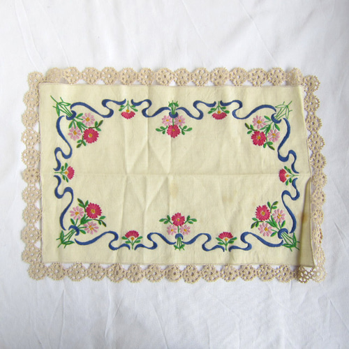 テーブルクロス ヴィンテージ 刺繍 フランス フランスヴィンテージ 刺繍 センターテーブルクロス レース 49