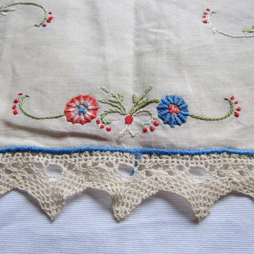 フランス　アンティーク　ヴィンテー　テーブルクロス　リネン　手刺繍 フランス アンティーク ヴィンテー テーブルクロス リネン 手刺繍