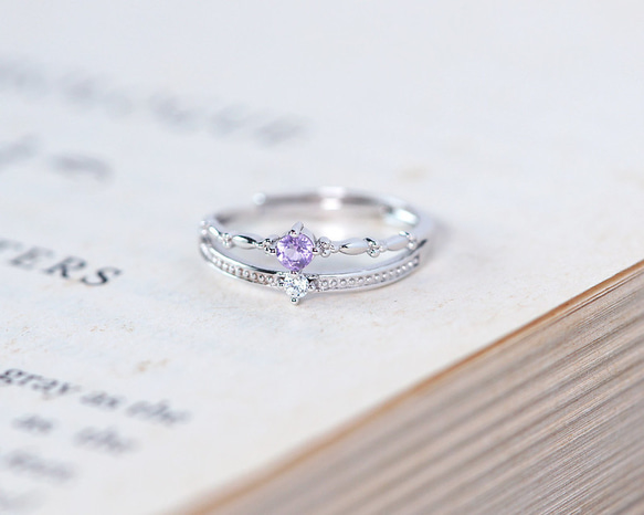天然石純銀戒指-海藍寶-托帕石-坦桑石-橄欖石-紫水晶-可調式 第5張的照片