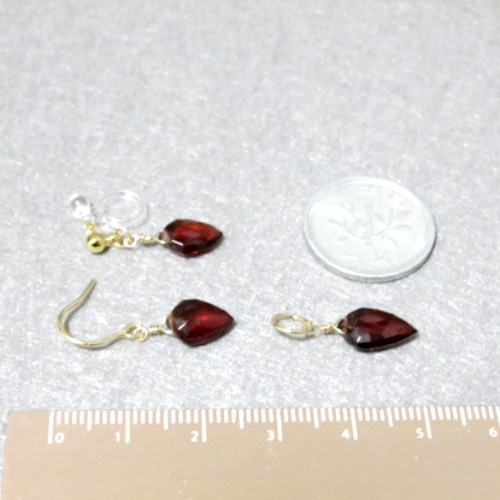 14kgfモザンビークガーネットのひと粒雫チャーム
