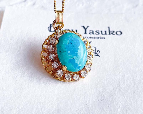 お盆最終日17日だけお値引き！ターコイズネックレス　フィガロチェー お盆最終日17日だけお値引き！ターコイズネックレス フィガロ