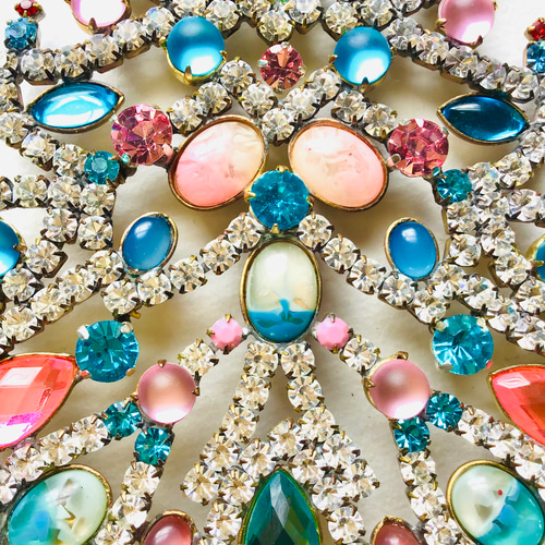 チェコガラス/ガラスツリー/クリスマスカラー/お花/ラインストーン/卓上ツリー チェコガラス/ガラスツリー/クリスマスカラー/お花/ライン