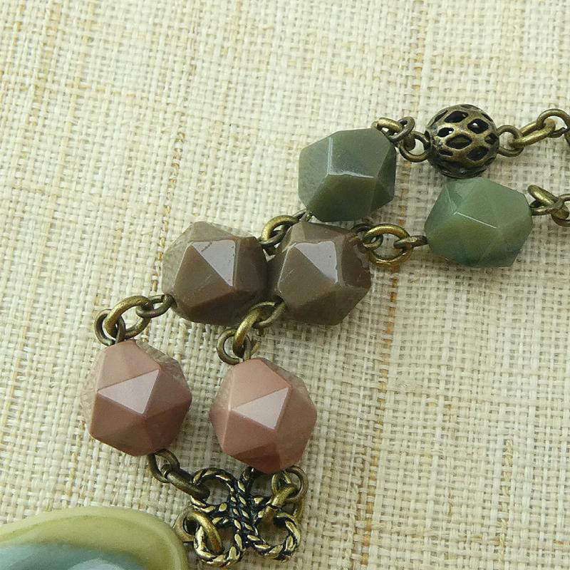 天然石ネックレス「インペリアルジャスパー -5.」　秋色  天然石　ペンダントネックレス　レア石　一点もの