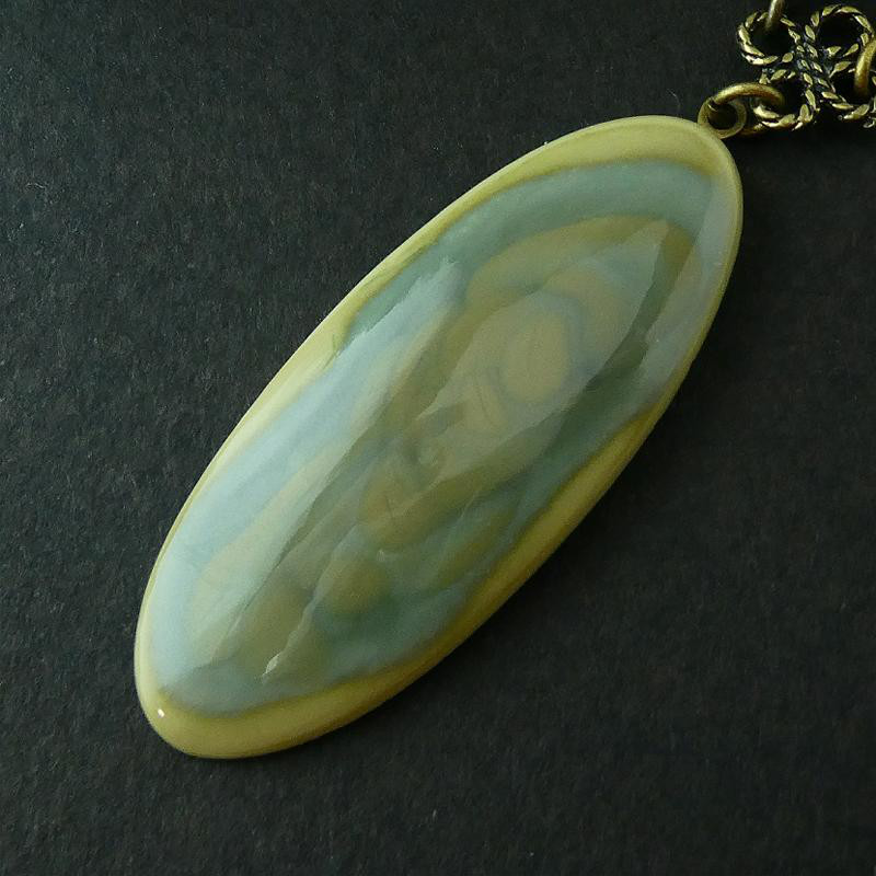 天然石ネックレス「インペリアルジャスパー -5.」　秋色  天然石　ペンダントネックレス　レア石　一点もの