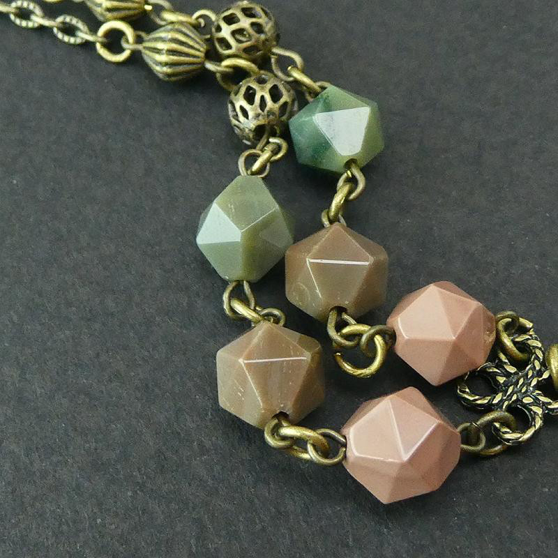 天然石ネックレス「インペリアルジャスパー -5.」　秋色  天然石　ペンダントネックレス　レア石　一点もの