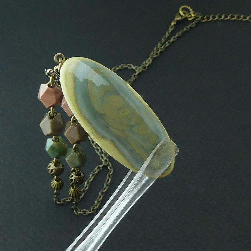 天然石ネックレス「インペリアルジャスパー -5.」　秋色  天然石　ペンダントネックレス　レア石　一点もの