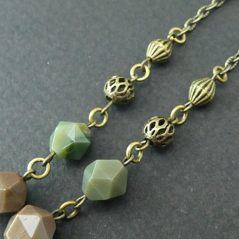 天然石ネックレス「インペリアルジャスパー -5.」　秋色  天然石　ペンダントネックレス　レア石　一点もの