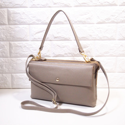 ☆ハンドメイド☆日本製☆本革☆L字ファスナー・特大寸☆2WAY☆斜め  