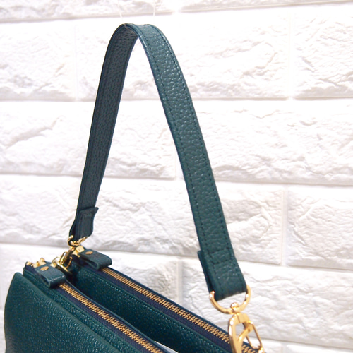 ☆日本製☆本革☆L字ファスナー・特大寸☆2WAY☆斜め掛けショルダー  