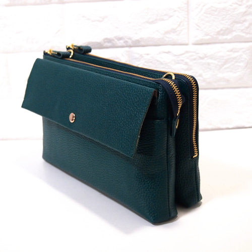 ☆日本製☆本革☆L字ファスナー・特大寸☆2WAY☆斜め掛けショルダー  