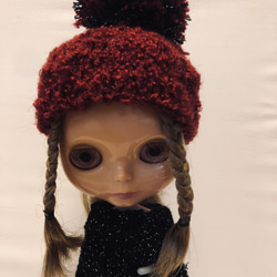 ＊＊Blytheアウトフィット　 ニット帽子＆ワンピ　セットアップ**　№35 2枚目の画像