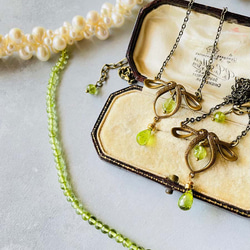 橄欖石項鍊，復古橄欖石吊墜頂鏈項鍊古董禮品 第19張的照片