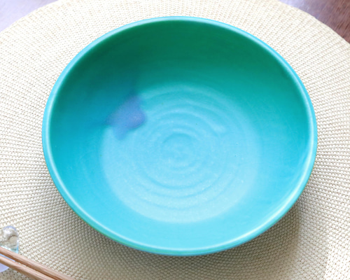 100％品質 トルコ青マット釉の浅鉢 通販 TSUCHI-HANAKI 中皿 1 ＊ 工芸品