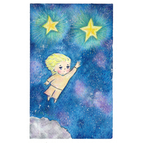 空も飛べるはず 【原画】水彩画・色鉛筆画 ☆Open記念セール50