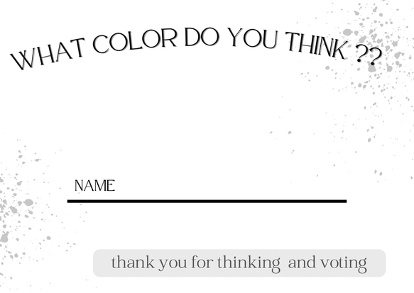 投票用紙 20枚 カラードレス色当て クイズ投票用紙 ドレス色当てクイズ 枚数選べます♡ 1枚目の画像
