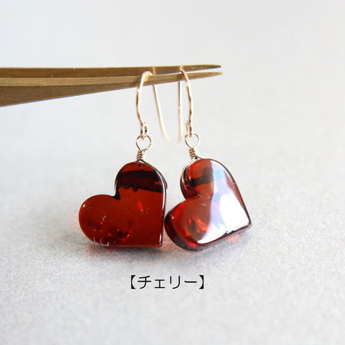 たまきち◆希少✧バルティックアンバーピアス✧14kgf バルティックアンバー 琥珀 ピアス 天然石 6mm 14kgf カボション