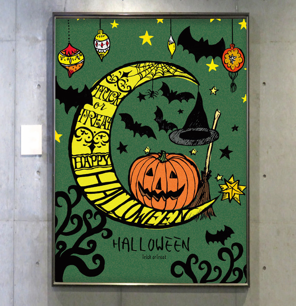 どんぐりアート♡Halloweenタペストリー風ライト付きリース♡ どんぐりアート♡Halloweenタペストリー風ライト付きリース♡ どんぐり
