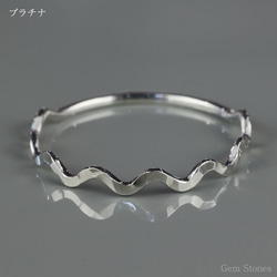 【華奢リング】FINE RING Sazanami　K18YG 　K18PG　Pt900 プラチナ　ウェーブ　重ね付け 4枚目の画像