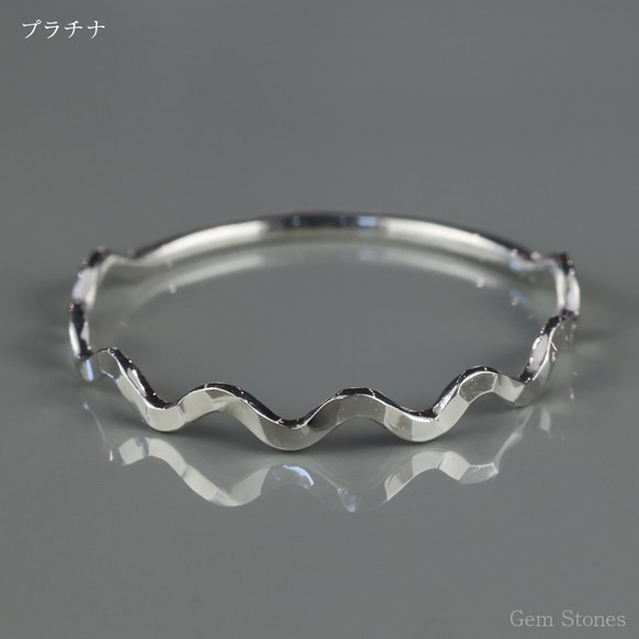 【華奢リング】FINE RING Sazanami　K18YG 　K18PG　Pt900 プラチナ　ウェーブ　重ね付け 4枚目の画像