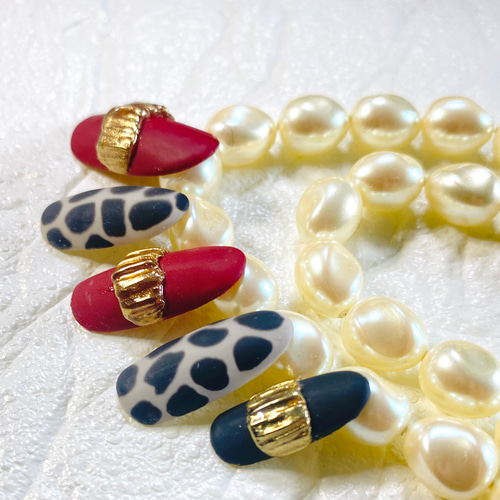 再販⭐︎ジラフネイル/アニマルネイル/秋ネイル/冬/イベント/ ネイル  