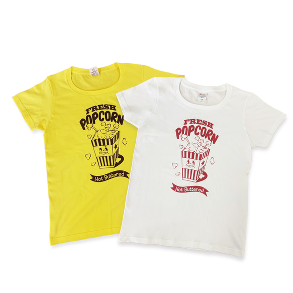 FRESH POPCORN 　アダルトサイズ（ウーマン）レディースTシャツ 1枚目の画像