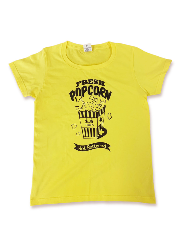 FRESH POPCORN 　アダルトサイズ（ウーマン）レディースTシャツ 2枚目の画像