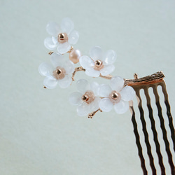ネモフィラ/ 梅の花のヘアコーム プラバン ヘアアクセサリー 髪飾り　 10枚目の画像
