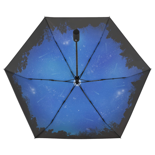 晴雨兼用、雨の中で差す星空 