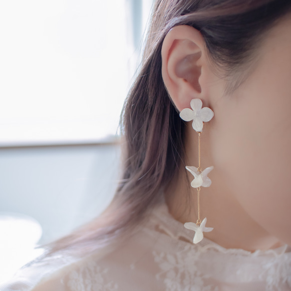 本物紫陽花ピアス・イヤリング 再販17【rie.t】本物の紫陽花 ピアス／イヤリング ピアス