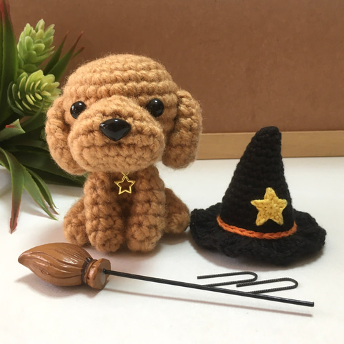 編みぐるみ♡ハロウィンバージョン♡トイプードル♡トイプー♡黒猫♡プレゼントにも♡ 編みぐるみ♡ハロウィンバージョン♡トイプードル♡トイプー♡黒