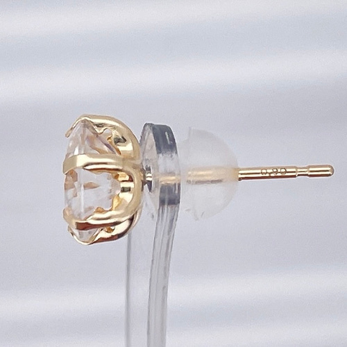 K18 モアサナイト ピアス 0.90ct スタッズピアス 片耳 ピアス  
