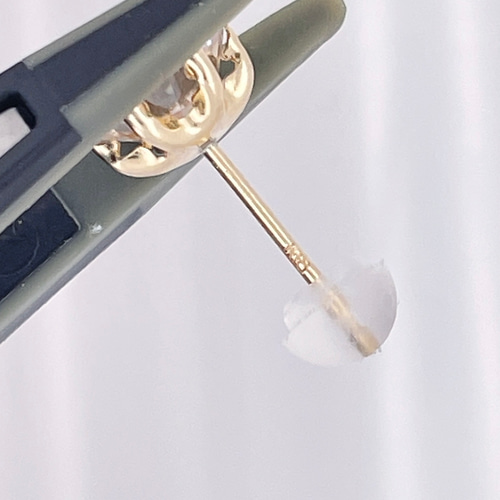 K18 モアサナイト ピアス 0.90ct スタッズピアス 片耳 ピアス  
