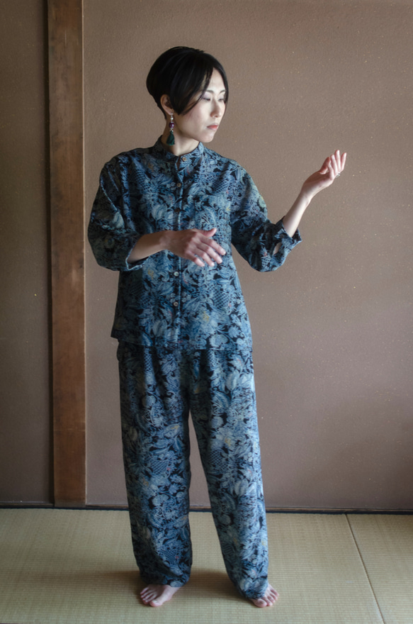 キモノストレートパンツ kimono straight pants※お手持ちのお着物でお仕立てします 2枚目の画像