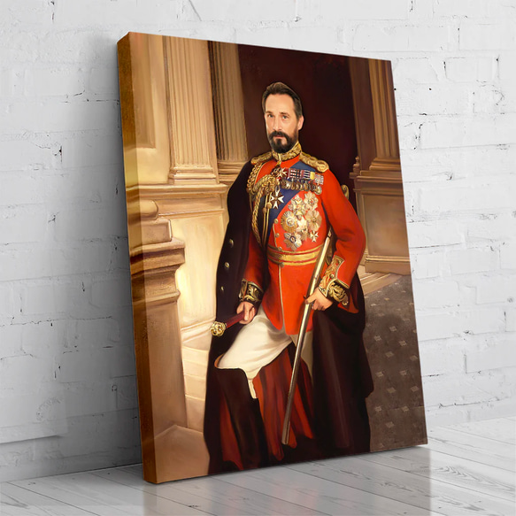 【オーダーメイド】写真からカスタムロイヤルキング天皇皇帝油絵スタイルの肖像画一点物 似顔絵 イラスト彼氏夫の贈り物誕生日 100%