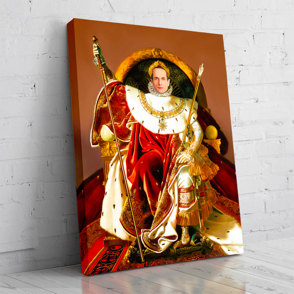 【オーダーメイド】写真からカスタムロイヤルキング天皇皇帝油絵スタイルの肖像画一点物 似顔絵 イラスト彼氏夫の贈り物誕生日 100%