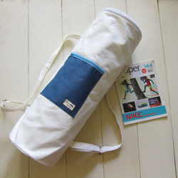 Canvas Yoga Bag - White +  Grey Blue 3枚目の画像