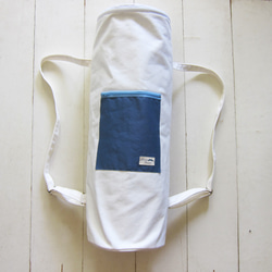 Canvas Yoga Bag - White +  Grey Blue 1枚目の画像