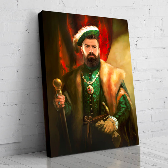 【オーダーメイド】写真からカスタムロイヤルキング天皇皇帝油絵スタイルの肖像画一点物 似顔絵 イラスト彼氏夫の贈り物誕生日 100%