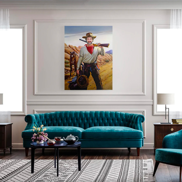 【オーダーメイド】写真からカスタムロイヤルキング天皇皇帝油絵スタイルの肖像画一点物 似顔絵 イラスト彼氏夫の贈り物誕生日 100%